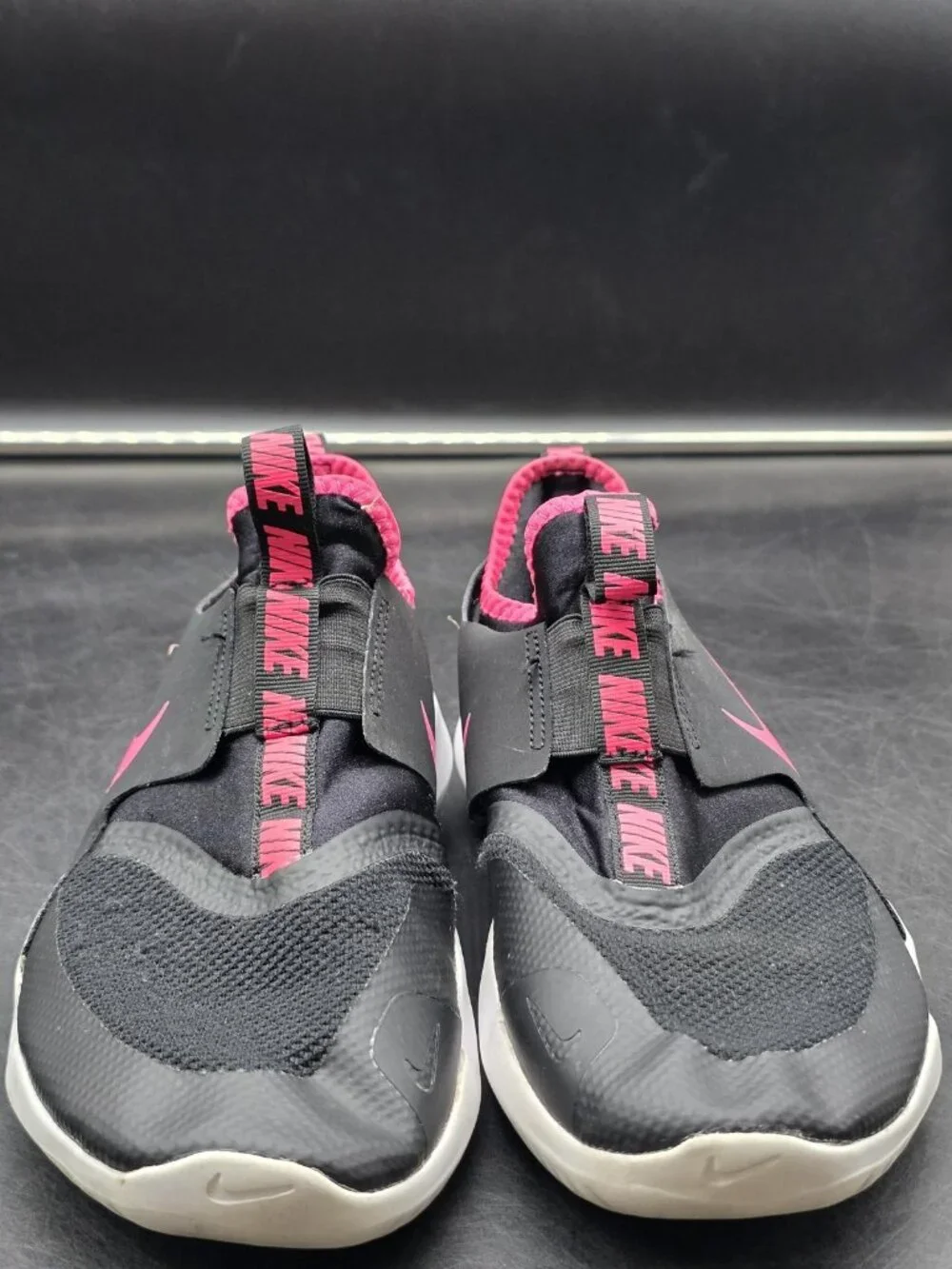 Nike Flex Runner Shoes Youth 6Y Black Pink Slip On Running AT4662-006 Stains